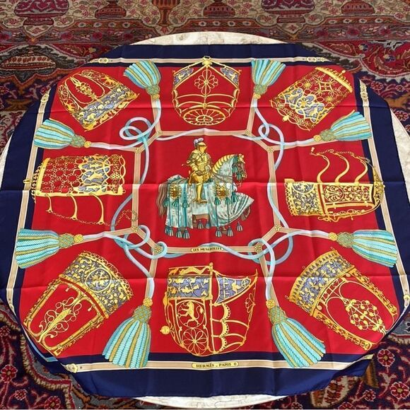 Authentic Les Muserolles HERMÈS© Carre Large Silk Scarf - Picture 1 of 16